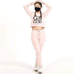 Conjunto Deportivo Informal de Marca para Mujer, Top Corto de Yoga de Cintura Alta, 100% Algodón, Top Corto Deportivo de Manga Larga, Leggings y Sujetador Deportivo para Invierno - Product Image 6
