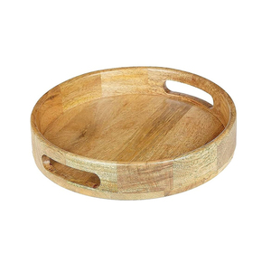 Plateau de service multifonctionnel personnalisable rectangulaire en bois de bambou pour aliments café petit déjeuner Plateaux de service en bois - Product Image 1