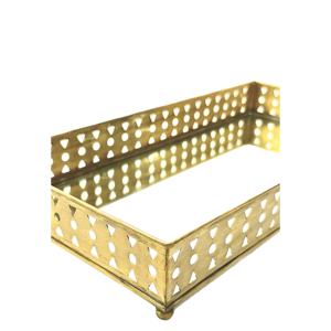 2025, bandeja de espejo de servicio a cuadros multifuncional de latón decorativo moderno para el hogar, Tays dorados de alta calidad para restaurantes, tocador - Product Image 2