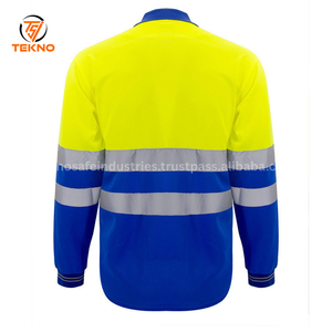 Prix de gros T-shirt de travail de sécurité à manches courtes haute visibilité à rayures réfléchissantes pour les travailleurs de la construction. - Product Image 4