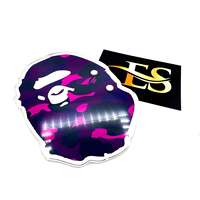 Tuile à cils en acrylique violette Bape, impression de logo personnalisée, vente en gros, tuile à cils durable avec aimants, service OEM