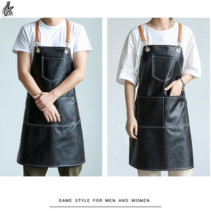 Barbe de cuisine en cuir véritable, tablier de barbier personnalisé, tablier de coiffeur pour robe en cuir - Product Image 2