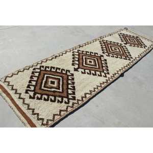 Tapis turc, tapis de couloir 3,2x11,5 pieds, tapis persan Herki marron - Product Image 3