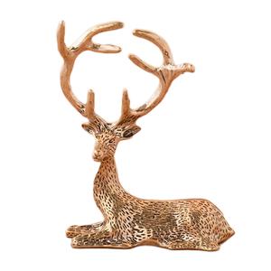 รูปปั้นกวางเรนเดียร์โบราณทำจากทองเหลืองแบบนั่งสำหรับตกแต่งคริสต์มาสรูปปั้นกวางเรนเดียร์หรูหรางานฝีมือสำหรับตกแต่งสวนในบ้าน - Product Image 6