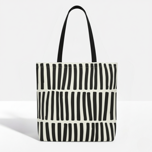 Striped Minimalist Canvas Tote Recyclable Reusable Eco-Friendly <b>Medium</b> Size Tote <b>Bag</b> Cotton Customizable for Daily Use <b>Gifts</b> - Product Image 1
