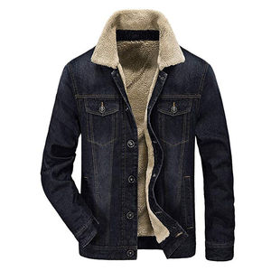 Vestes décontractées printemps-automne pour hommes, col rond personnalisé, 100% coton, veste en jean vintage patchwork - Product Image 3