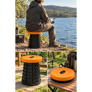 Tabouret de camping pliable et télescopique, siège léger et portable pour pique-nique en plein air, pêche, voyage, usage domestique - Product Image 5