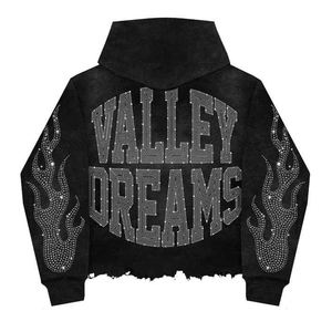 Sudadera con capucha para hombre con diamantes de imitación personalizada 100% algodón cremallera completa impresión DTG Sudadera con capucha para hombre elegante de alta calidad 2025 - Product Image 6