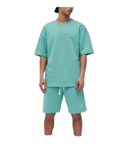 Conjunto de Dos Piezas de Verano para Hombre, Talla Grande, Manga Corta, Camiseta Lisa con Logotipo Personalizado y Pantalones Cortos, Transpirable, de Secado Rápido - Product Image 2
