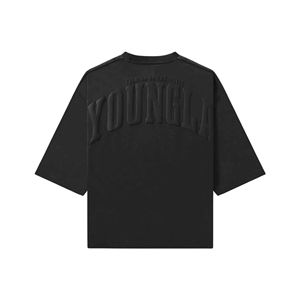 T-shirt décontracté de fitness pour homme de qualité supérieure, à manches courtes, surdimensionné, 100% coton avec impression numérique, motif uni - Product Image 3