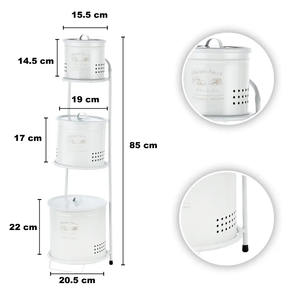 3-Tier Kitchen Fabric <b>Food</b> <b>Storage</b> <b>Container</b> Lacquer Finish Farmhouse Style Eco-Friendly Folding Design for Freshness - Product Image 2