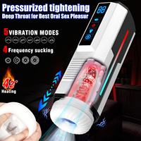 Sexy Stöhnender Masturbationsbecher mit Stimulationskolben, Stoßfunktion, Vibration und Heizung, Automatischer Masturbator für Männer, Erotikspielzeug für Erwachsene