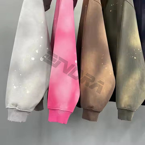 เสื้อฮู้ดซิปคู่แบบสั้นของผู้ชายเสื้อฮู้ดแบบซิปรูดซิปขนาดใหญ่ผ้าคอตตอน Hoodie100 % ซิปเต็มแนวสตรีท - Product Image 1