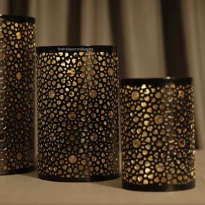 Top Seller Metal <b>Black</b> and Gold Votive <b>Candle</b> <b>Holder</b> Designer for Home Garden Weddings and Events Decorations - Product Image 6