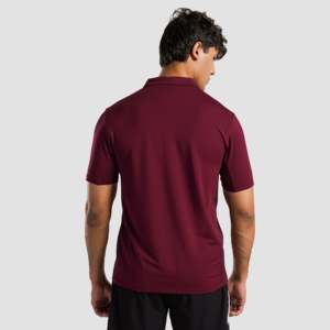 Short de tennis rayé bordeaux foncé respirant en maille brodée pour le sport, le golf et autres activités de plein air, taille 6XL - Product Image 2