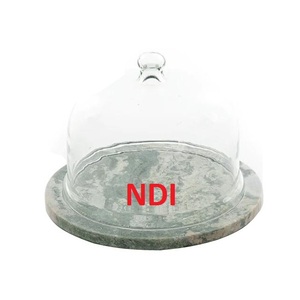 Modern Style Tableware Decoration <b>Marble</b> Finishing <b>Cake</b> Platter <b>Stand</b> With Dome Lid In Rounded Shape For Home Hotel Restaurant - Product Image 1