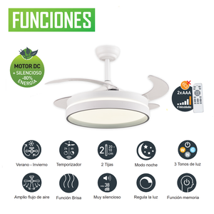 Ventilador de Techo LED ESKAY con Aspas Retráctiles Color Blanco - Product Image 4