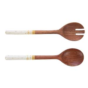 Ensemble de cuillère et de fourchette de service en bois à prix abordable, accessoires de cuisine, ensemble de service à salade en bois de manguier avec couleur naturelle - Product Image 3