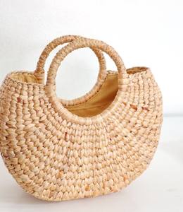 Sac en jacinthe d'eau tissé à la main, sac à main en paille chic bohème - Product Image 1