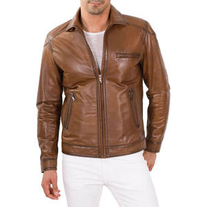 Chaqueta de Cuero Genuino para Hombre, Estilo Universitario, Clásica de Invierno 2026, Chaqueta Trucker Profesional Personalizada Informal para Hombre - Product Image 3