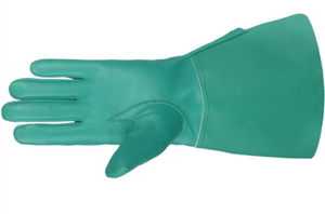 Nuevo proveedor Fresh 100% Leather Cuffs Bearers Pipers Drummer Customer Long Green Gauntlets - Product Image 6