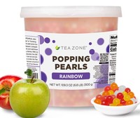 Perles éclatantes arc-en-ciel de qualité supérieure, garantie qualité, perles pour bubble tea TeaZone B2070 en pot