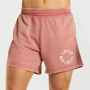 Haute qualité Logo personnalisé hommes haute Streetwear 100% coton poids lourd 400GSM Sweat Shorts respirant Vintage lavage à l'acide Shorts - Product Image 3