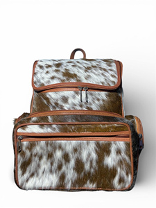 Genuine Hair-On Leather <b>Backpack</b> Premium Cowhide Travel Laptop Bag Custom Logo Wholesale Supplier Manufacturer LHBP-0032 - Product Image 5