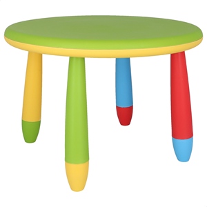 Juego de Mesa y Sillas Redondas Verdes para Niños, Plástico Resistente y Duradero, Medidas 70x48cm y 38x35x67 cm Respectivamente - Product Image 6