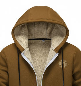 Veste polaire à capuche unisexe personnalisée avec plusieurs poches et fermeture éclair, doublure polaire chaude |   Sweat-shirt d'hiver pour ODM et approvisionnement en gros - Product Image 4