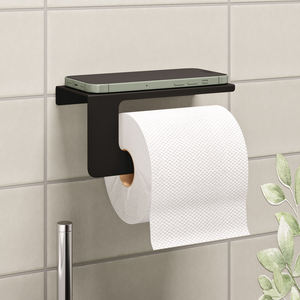 Porte-papier toilette mural en métal européen à un seul niveau avec support pour téléphone portable, étagère de rangement écologique pour la cuisine - Product Image 5