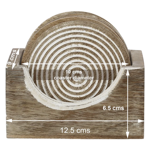 Sous-verres décoratifs en bois surface mate design cercle blanc pour les boissons fabriquées à partir de bois de haute qualité conçu au toucher naturel unique - Product Image 5