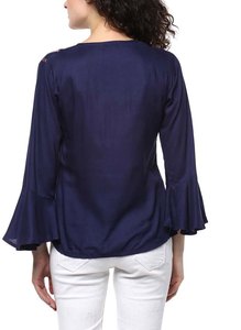 Blusas y Tops para mujer, blusas sexis bordadas con cuello en V para mujer, blusa Floral bohemia de manga 3/4, jersey de primavera, Tops de moda para mujer - Product Image 3