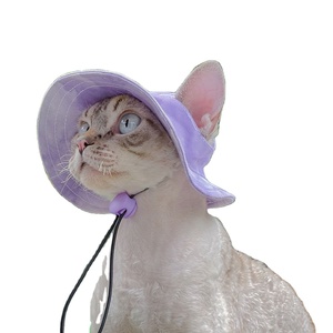 Adjustable Pet Bucket <strong>Hat</strong> with Ear Holes Lightweight Breathable Sun Protection for Cats and Small Dogs Outdoor <strong>Walking</strong> UV Cat - Product Image 1