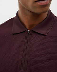 เสื้อโปโลสำหรับผู้ชายแบบลำลองมีซิปผ้าคอตตอนเนื้อนุ่มระบายอากาศได้ดีเข้ารูปแบบ100% - Product Image 6