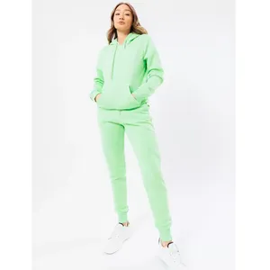 Ensemble de jogging de qualité supérieure Ensemble 2 pièces de jogging et sweat à capuche de couleur unie avec logo personnalisé Ensemble de survêtements sexy et cintrés pour femmes Survêtement - Product Image 6