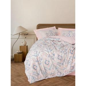 Ensemble housse de couette double en coton Etnich Mosola Salmon Design - Product Image 1