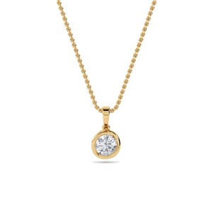 Colgante de diamante de corte redondo Rosebud de 0.30 quilates, diamante cultivado en laboratorio en platino, para bodas, compromisos y fiestas. - Product Image 1