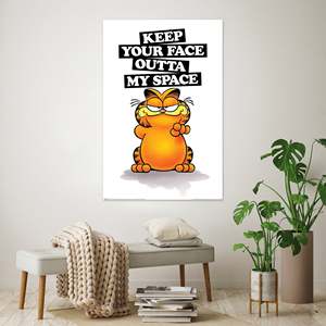 Affiche sur toile moderne de Garfield avec design « Keep Your Face Outta My Space » - Product Image 4
