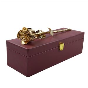Rosa Natural chapada en oro puro de 24k, cajas de embalaje de lujo de colores, decoración de flores reales, el mejor para regalo de boda - Product Image 3