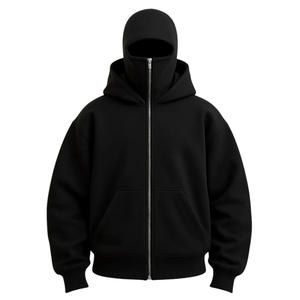 Sudadera con Capucha y Cremallera KITE Personalizada, 600g, 100% Algodón, Felpa Gruesa, con Máscara en la Capucha, para Hombre y Mujer, Moda Urbana de Invierno - Product Image 1