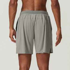 Short athlétique noir à séchage rapide pour homme, basket-ball et course à pied, taille élastique, style sportif, motif solide - Product Image 2