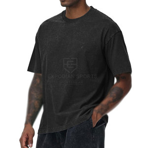 Pakistán hizo alta calidad 100% algodón hombres lavado ácido camisetas venta al por mayor precio barato Oversize lavado ácido camisetas - Product Image 4