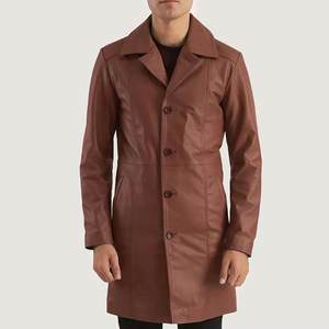 Eco Friendly 2025 Color personalizado hombres moda abrigo de cuero Venta caliente mejor moda abrigo de cuero puro para los hombres - Product Image 4