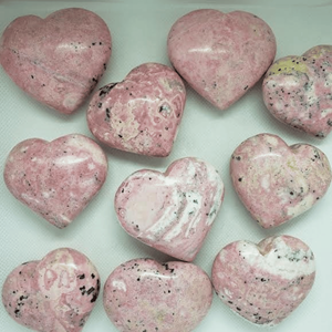 Venta al por mayor Rodocrosita corazón hinchado cristal Natural piedra preciosa corazón crecimiento armonía Reiki piedra Ideal para regalos decoración del hogar - Product Image 3