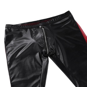 Calzoncillos bóxer de marca superior para hombre, de cuero sintético suave, con cordón en la entrepierna, malla de moda, cintura alta, ajuste delgado, color liso, estilo urbano, de secado rápido. - Product Image 5