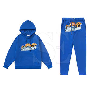 Chándal de hombre al por mayor de alta calidad bordado personalizado de algodón liso conjunto de chándal para uso en invierno - Product Image 1