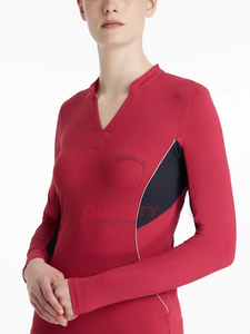 Couche de base d'équitation personnalisée pour femmes Fournisseur OEM ODM haute performance, matériau à séchage rapide, coupe flexible, couche de base à manches longues - Product Image 3