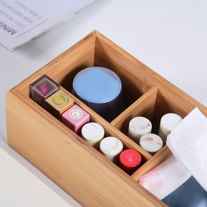 Boîte de rangement de bureau en bambou avec couvercle Boîte en bambou faite à la main Décoration de table naturelle écologique Vente en gros du Vietnam - Product Image 5