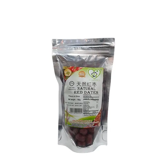 Malaysia Halal food organic snacks manufacturer NATURAL RED DATES 150g for daily breakfast cooking ingredients chinese jujube